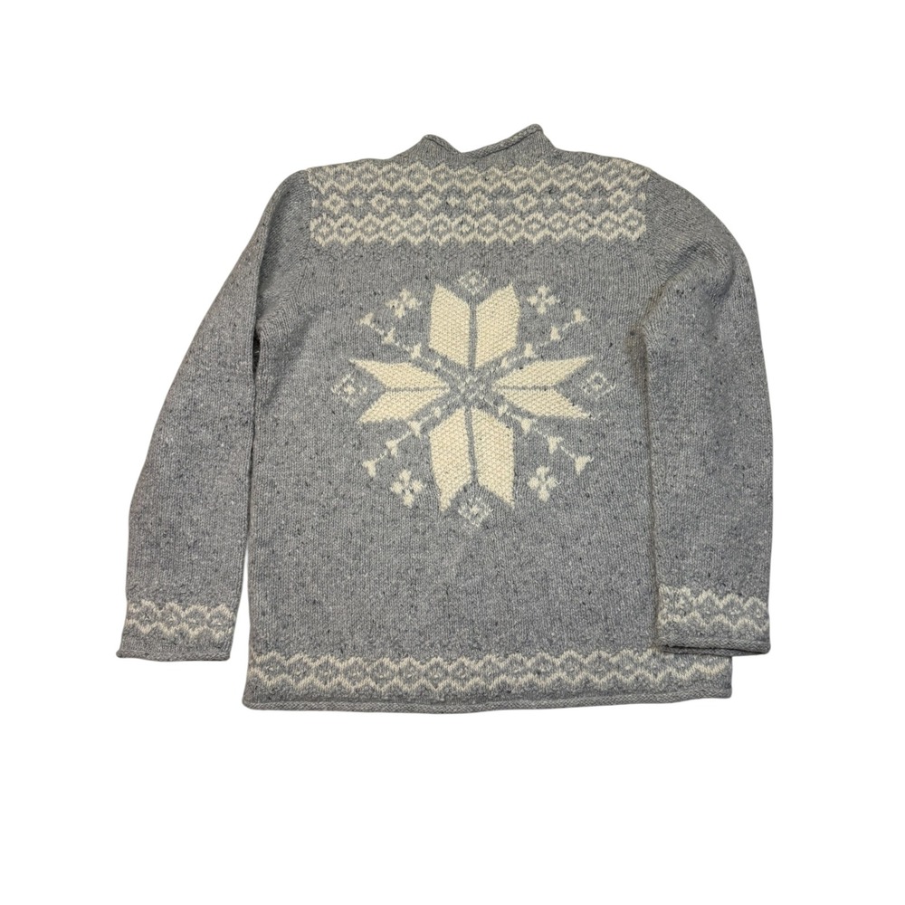 Vintage Lauren Ralph Lauren Hand Knit Snowflake Nordic Lambswool Sweater L